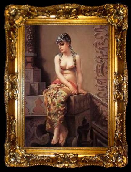 framed  unknow artist Arab or Arabic people and life. Orientalism oil paintings  237, ta009-2